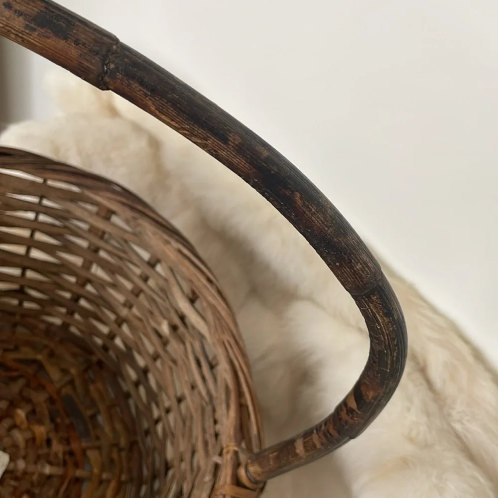 Basket Everything Brand. Vintage from the 70’s. Bamboo Handle